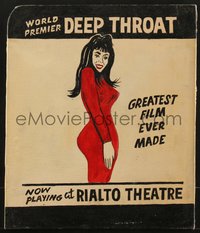 7p0007 DEEP THROAT world premier 12x14 hand painted poster 1972 Linda Lovelace in the greatest film!