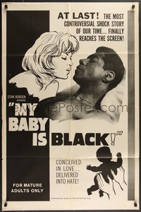 7p0487 MY BABY IS BLACK 1sh 1965 wild exploitation, the most controversial shock story, rare!