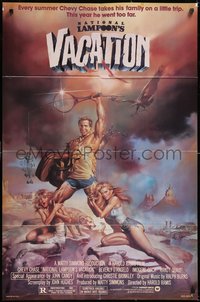 7p0492 NATIONAL LAMPOON'S VACATION studio style 1sh 1983 Chevy Chase and cast by Boris Vallejo!