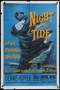 7p0499 NIGHT TIDE style B 1sh 1963 great completely different Gary art, eerie, strange, macabre!