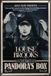 7p0518 PANDORA'S BOX 1sh R1982 great close portrait of sexy Louise Brooks, G.W. Pabst!