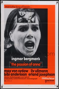 7p0520 PASSION 1sh 1970 Bergman's En Passion, Liv Ullmann, Max Von Sydow!