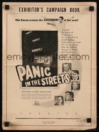 7p0121 PANIC IN THE STREETS pressbook 1950 Walter Jack Palance with gun, Elia Kazan film noir, rare!