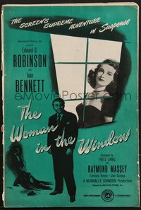 7p0044 WOMAN IN THE WINDOW pressbook 1944 Fritz Lang, Edward G. Robinson, Joan Bennett, ultra rare!