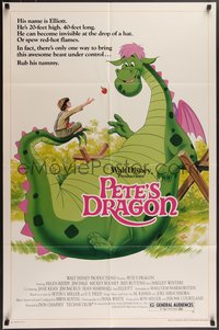 7p0524 PETE'S DRAGON 1sh R1984 Walt Disney, colorful art of cast headshots & dragon by Paul Wenzel!