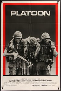 7p0531 PLATOON int'l 1sh 1987 Charlie Sheen & Quinn helping with soldier, Oliver Stone, Vietnam War!