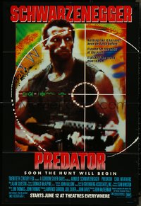 7p0535 PREDATOR advance 1sh 1987 Schwarzenegger jungle sci-fi thriller, soon the hunt will begin!