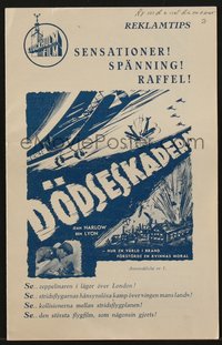 7p1284 HELL'S ANGELS Swedish program 1931 Howard Hughes classic, Jean Harlow, different & ultra rare!