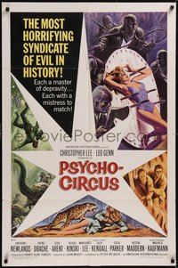 7p0537 PSYCHO-CIRCUS 1sh 1967 most horrifying syndicate of evil, art of sexy girl terrorized!