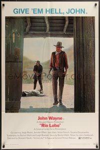 7p0554 RIO LOBO 1sh 1971 Howard Hawks, Jack Elam, Give 'em Hell, John Wayne!