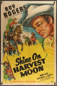 7p0559 ROY ROGERS 1sh 1948 western art of the star & Trigger, Shine on Harvest Moon!