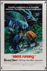 7p0574 SILENT RUNNING 1sh 1972 Douglas Trumbull, cool art of Bruce Dern & his robot by Akimoto!