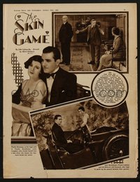 7p0127 SKIN GAME English magazine supplement October 24, 1931 Alfred Hitchcock, country of origin!