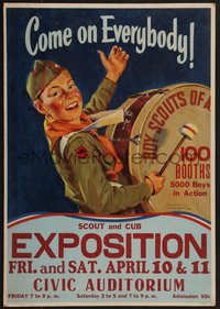 7p0026 BOY SCOUTS OF AMERICA 14x20 special poster 1950s wonderful Lawrence Wilbur art, ultra rare!