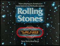 7p0014 WPLJ 95.5 45x60 radio poster 1977 New York's Best Rock is playing Rolling Stones, ultra rare!