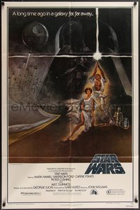 7p0593 STAR WARS style A third printing 1sh 1977 A New Hope, George Lucas sci-fi epic, Jung art!