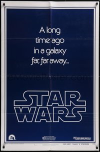 7p0592 STAR WARS style B teaser 1sh 1977 a long time ago in a galaxy far, far away...!