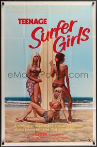 7p0607 TEENAGE SURFER GIRLS 1sh 1975 sexual pleasures of young females that follow sun, rare!