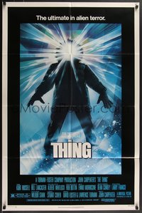 7p0611 THING 1sh 1982 John Carpenter classic sci-fi horror, Struzan, regular credit design!