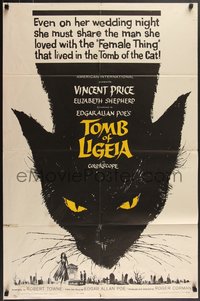 7p0616 TOMB OF LIGEIA 1sh 1965 Vincent Price, Roger Corman, Edgar Allan Poe, cool cat artwork!