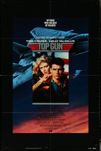 7p0619 TOP GUN 1sh 1986 great image of Tom Cruise & Kelly McGillis, Navy fighter jets!