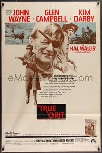 7p0623 TRUE GRIT int'l 1sh 1969 John Wayne as Rooster Cogburn, Kim Darby, Glen Campbell