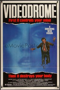 7p0632 VIDEODROME 1sh 1983 David Cronenberg, James Woods, huge c/u of Debbie Harry, sci-fi!