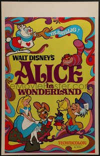 7p0047 ALICE IN WONDERLAND WC R1974 Walt Disney, Lewis Carroll classic, cool psychedelic art!