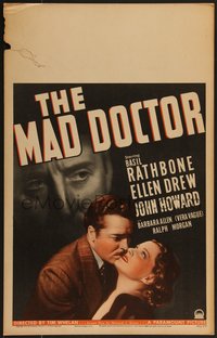 7p0052 MAD DOCTOR WC 1940 Basil Rathbone loved to kill for love, Ellen Drew, Howard, ultra rare!