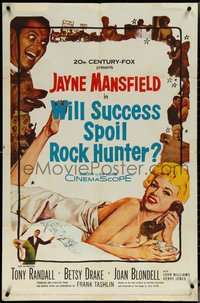 7p0643 WILL SUCCESS SPOIL ROCK HUNTER 1sh 1957 art of sexy Jayne Mansfield wearing only a sheet!