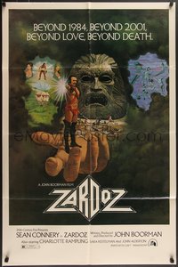 7p0648 ZARDOZ 1sh 1974 Lesser art of Sean Connery, who has seen the future and it doesn't work!