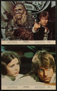 7p1512 STAR WARS 8 8x10 mini LCs 1977 A New Hope, one signed by Peter Mayhew, great images!