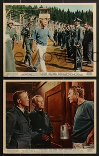 7p1292 GREAT ESCAPE 8 color English FOH LCs 1963 Steve McQueen, John Sturges classic prison break!