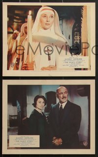 7p1293 NUN'S STORY 8 color English FOH LCs 1959 Fred Zinnemann, Audrey Hepburn, Peter Finch!