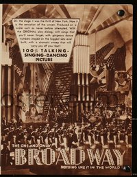 7p0129 BROADWAY herald 1929 Glenn Tryon, Merna Kennedy, 100% talking, singing & dancing picture!