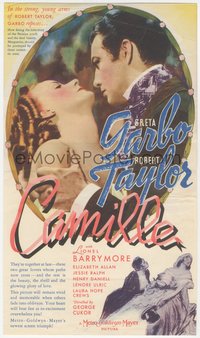 7p1243 CAMILLE herald 1937 in the strong young arms of Robert Taylor, Greta Garbo reposes, rare!