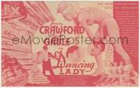 7p1247 DANCING LADY herald 1933 different images of Joan Crawford & Clark Gable + showgirls, rare!