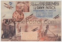 7p1248 DAWN PATROL herald 1930 Barthelmess, British World War I pilots, Howard Hawks, ultra rare!