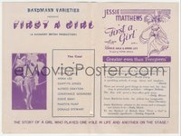 7p1251 FIRST A GIRL herald 1935 Jessie Matthews, 1st English version of Victor/Victoria, ultra rare!