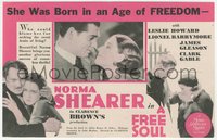 7p1253 FREE SOUL herald 1931 Clark Gable, Norma Shearer, Leslie Howard, Lionel Barrymore, rare!