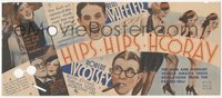 7p1254 HIPS HIPS HOORAY die-cut herald 1934 Wheeler & Woolsey PLUS Thelma Todd & Ruth Etting, rare!