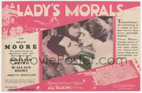 7p1260 LADY'S MORALS herald 1930 opera's Grace Moore as Jenny Lind: The Swedish Nightingale, rare!