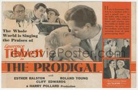 7p1265 PRODIGAL herald 1931 opera star Lawrence Tibbett & pretty Esther Ralston, ultra rare!