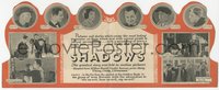 7p1267 SHADOWS die-cut herald 1922 Lon Chaney Sr., monkeys see, hear & say no evil, ultra rare!