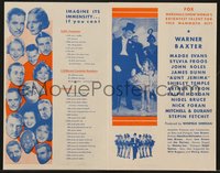 7p1271 STAND UP & CHEER herald 1934 Warner Baxter, Shirley Temple & many other stars pictured, rare!