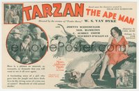 7p1273 TARZAN THE APE MAN herald 1932 great images of Johnny Weismuller & Maureen O'Sullivan!