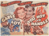 7p1276 TOO HOT TO HANDLE herald 1938 Myrna Loy & Clark Gable in action on land, sea & air, rare!