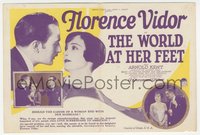 7p1280 WORLD AT HER FEET herald 1927 should Florence Vidor's career end with her marriage, rare!