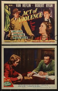 7p1020 ACT OF VIOLENCE 8 LCs 1949 Janet Leigh, Van Heflin & Robert Ryan, directed by Fred Zinnemann!