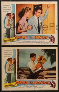 7p1021 AFFAIR IN HAVANA 8 LCs 1957 John Cassavetes in Cuba, Sara Shane, Raymond Burr!